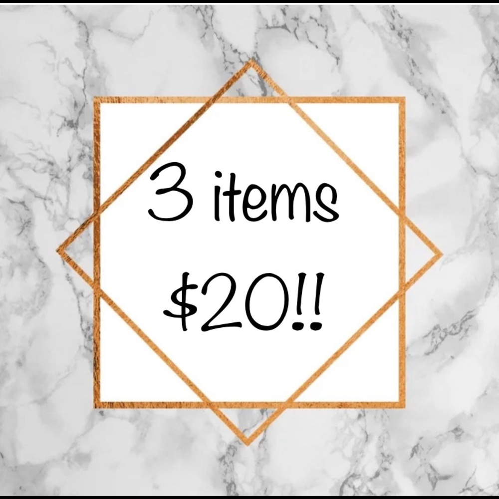 Add 3 items UNDER $10 to a bundle and pay $20!